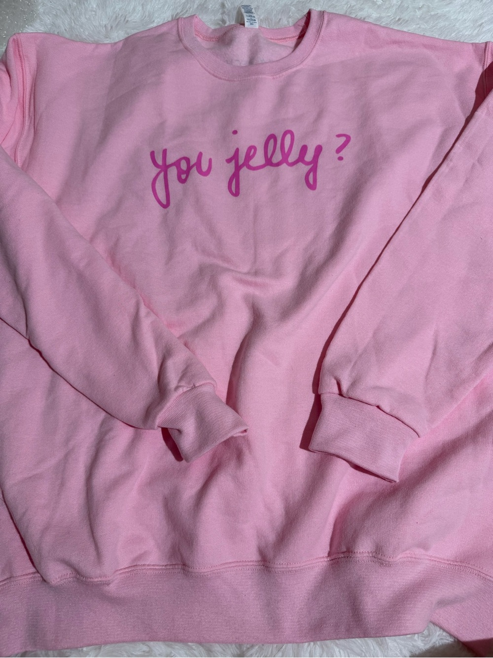 GLOW RECIPE XL Pink "you jelly?" Graphic Sweatshirt crewneck sweater long sleeve